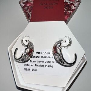 Blissful Moments Ring bomb party hoop earrings Jan bday rhodium plating